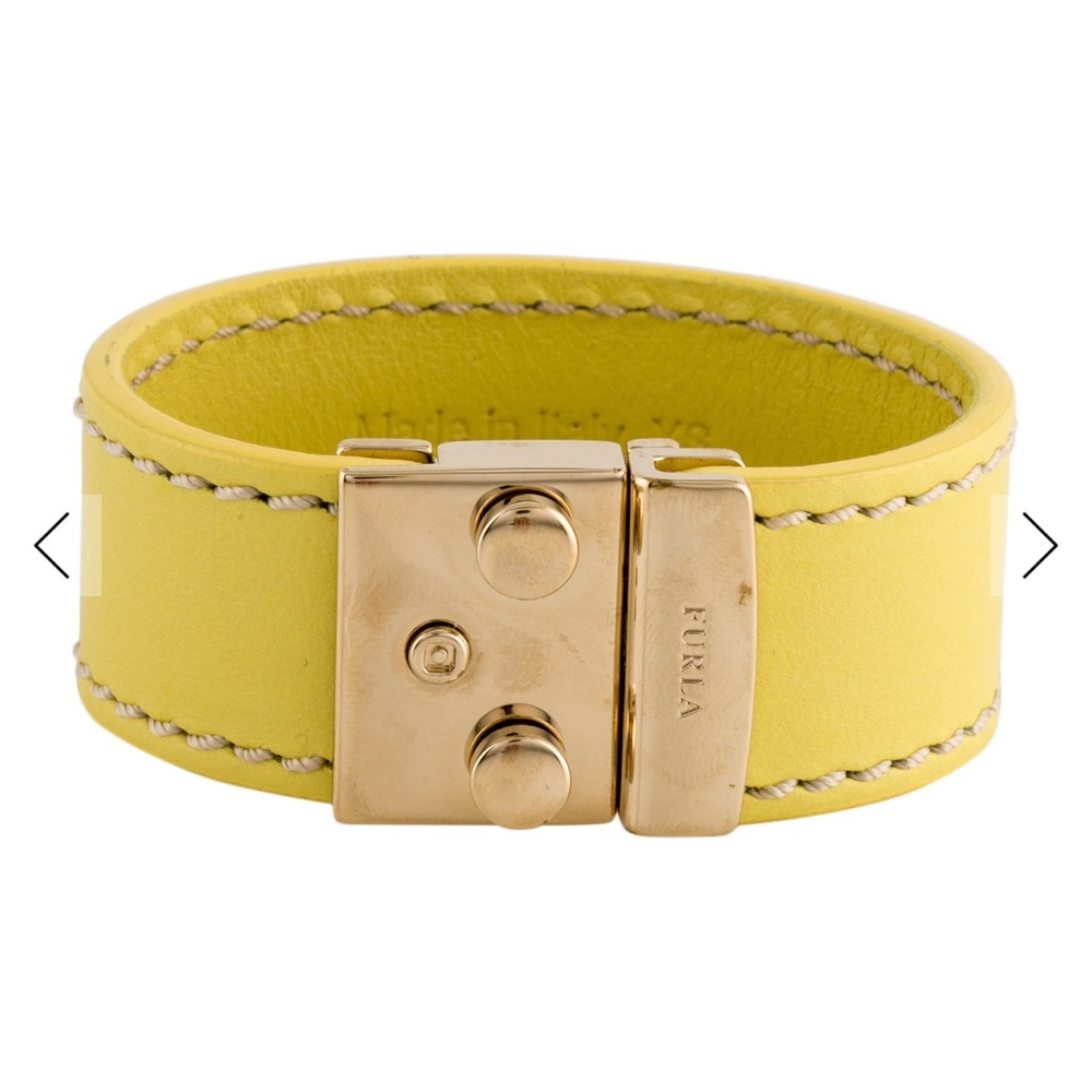 Furla Yellow Leather Bracelet with Gold Hardware
